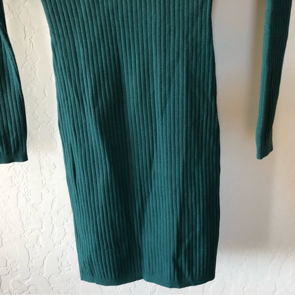 Wilfred Aritzia|Emerald Forest Green Ribbed Long sleeve Bodycon Dress•••Small - Picture 5 of 12